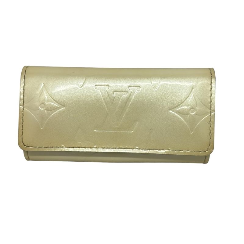 Louis Vuitton Key Case Monogram Vernis Multicles 4 M91213 Soft Beige Leather