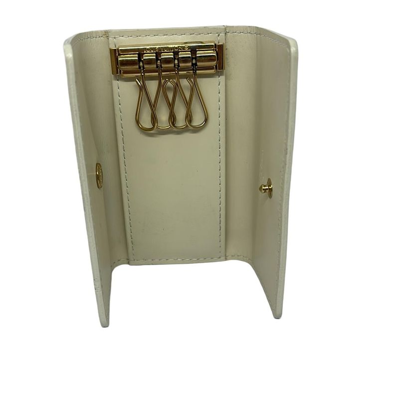 Louis Vuitton Key Case Monogram Vernis Multicles 4 M91213 Soft Beige Leather
