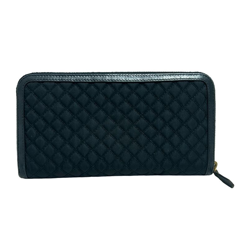 Prada Long Wallet - Black Quilted Round Zipper Leather