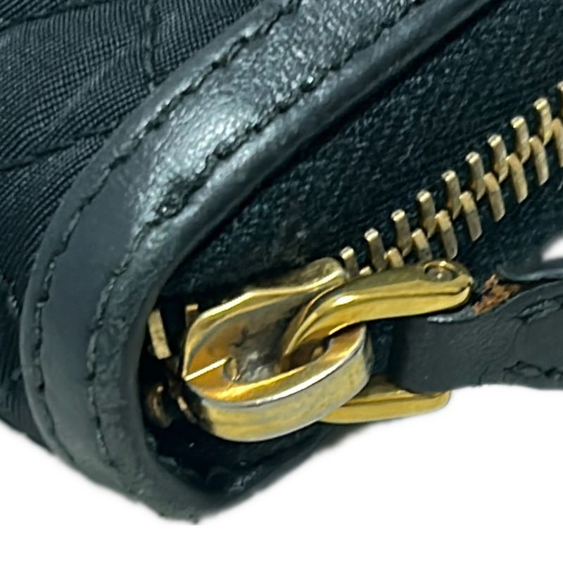 Prada Long Wallet - Black Quilted Round Zipper Leather