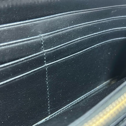 Prada Long Wallet - Black Quilted Round Zipper Leather