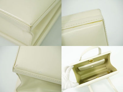 Authentic Loewe Leather Handbag White Bag Pre-owned [follow-up Discount