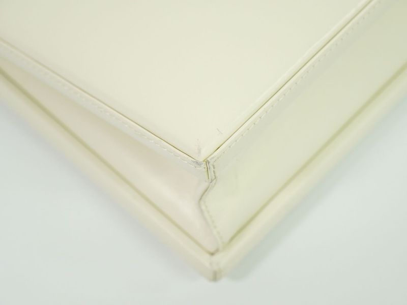 Authentic Loewe Leather Handbag White Bag Pre-owned [follow-up Discount