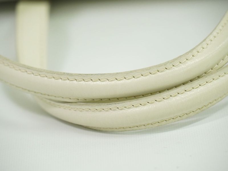 Authentic Loewe Leather Handbag White Bag Pre-owned [follow-up Discount