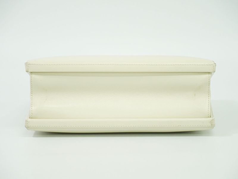 Authentic Loewe Leather Handbag White Bag Pre-owned [follow-up Discount