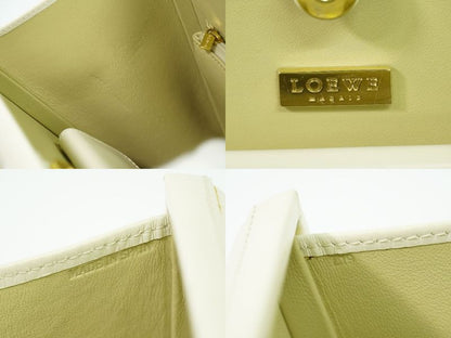 Authentic Loewe Leather Handbag White Bag Pre-owned [follow-up Discount