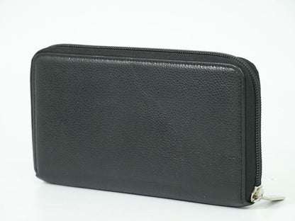 Authentic Chanel Coco Mark Round Zipper Long Wallet Long Wallet Caviar Skin