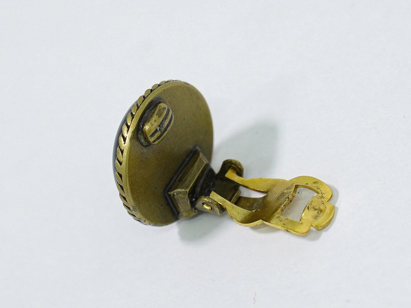 Authentic Chanel Coco Mark Earrings Plastic Black Coco Mark Accessories Jewelry