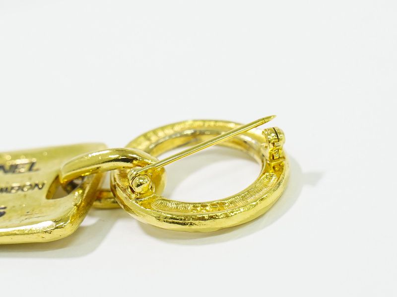 Authentic Chanel 31 Rue Cambon Plate Brooch GP Gold Plated Rue Cambon Accessorie