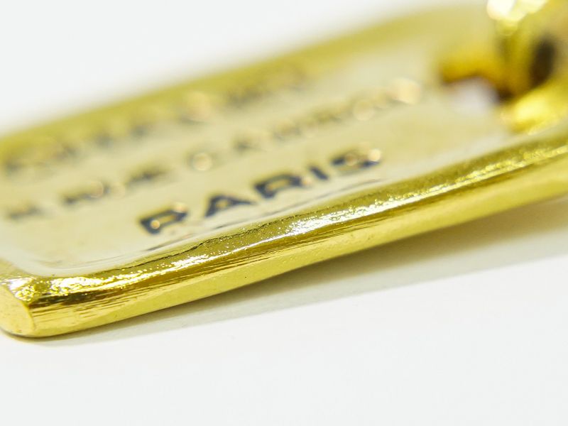 Authentic Chanel 31 Rue Cambon Plate Brooch GP Gold Plated Rue Cambon Accessorie