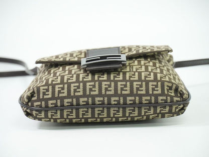 Authentic Fendi Zucchino Shoulder Bag Pochette Canvas Brown 8bt075 Zucchino Bag
