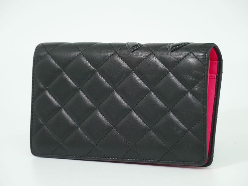 Authentic Chanel Coco Mark Cambon Line Long Wallet Long Wallet Leather Black