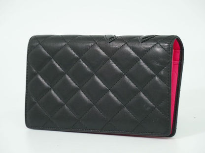 Authentic Chanel Coco Mark Cambon Line Long Wallet Long Wallet Leather Black