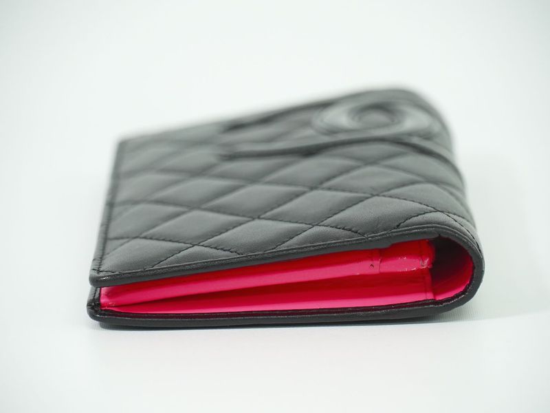 Authentic Chanel Coco Mark Cambon Line Long Wallet Long Wallet Leather Black