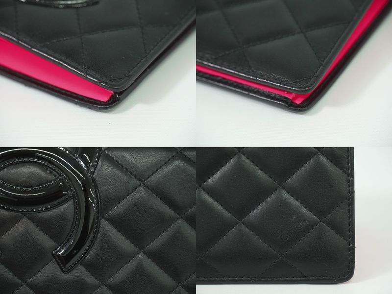 Authentic Chanel Coco Mark Cambon Line Long Wallet Long Wallet Leather Black