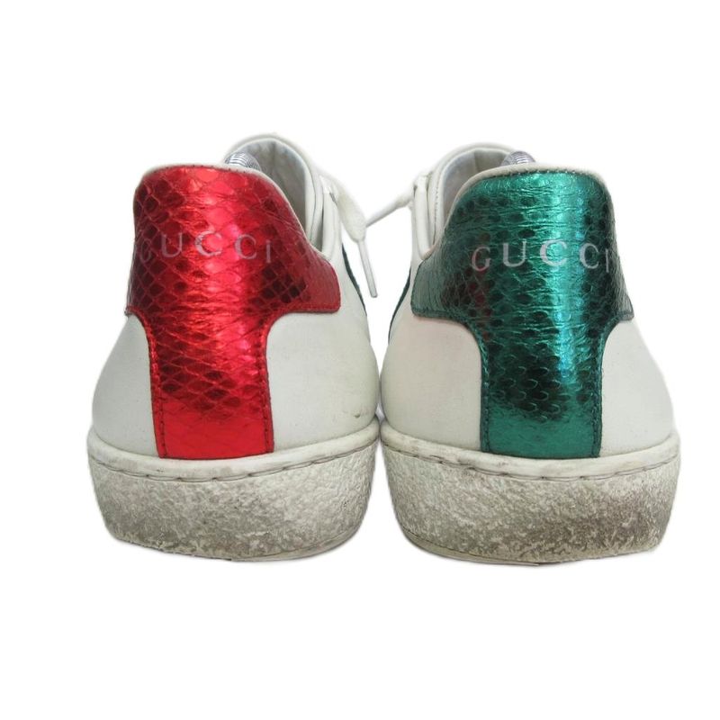 Gucci ACE Pearl Studded Low Cut Sneakers Sherry Line 36 White 438213 Ibo84