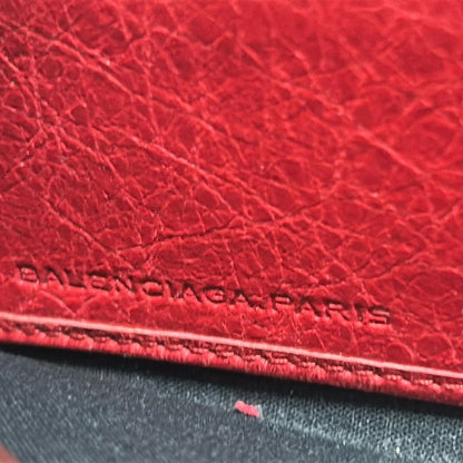 Balenciaga Giant Continental Zip Long Wallet 253053 Red Round Zipper Leather