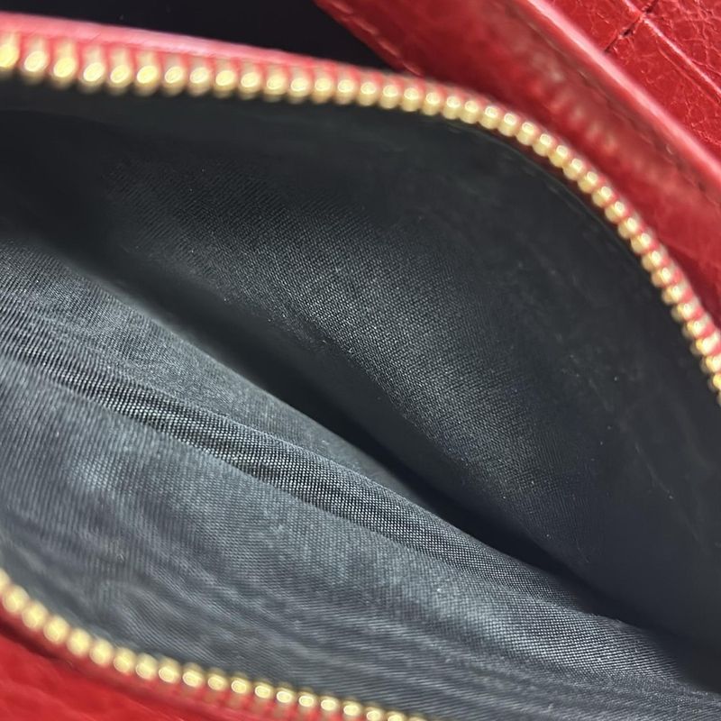 Balenciaga Giant Continental Zip Long Wallet 253053 Red Round Zipper Leather