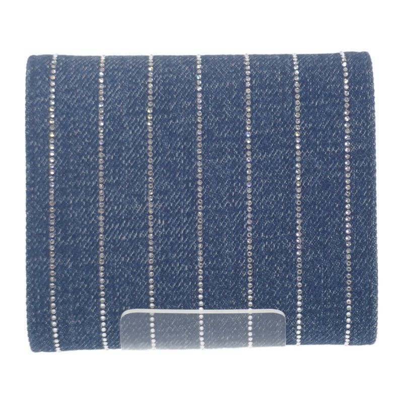 Celine Triomphe Small Flap Wallet 10d782gf4.07fx Trifold Wallet Denim Rhinestone