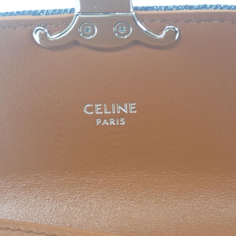 Celine Triomphe Small Flap Wallet 10d782gf4.07fx Trifold Wallet Denim Rhinestone