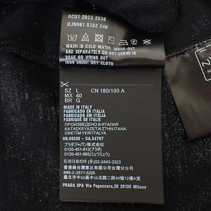 Prada Triangle Logo Ujn861 Short Sleeve T-shirt Cotton Black Mens [grade A