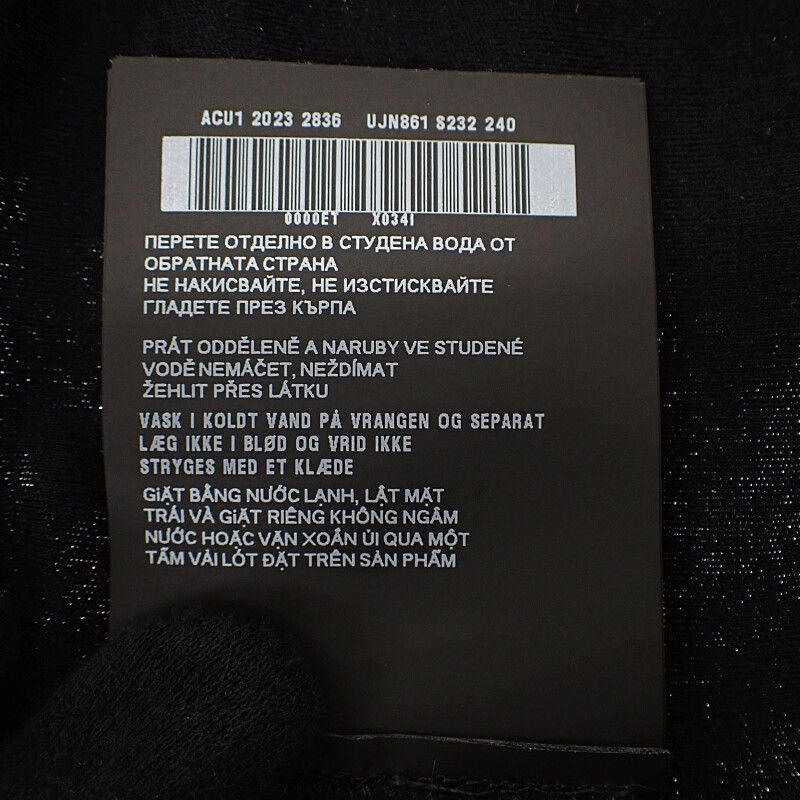 Prada Triangle Logo Ujn861 Short Sleeve T-shirt Cotton Black Mens [grade A