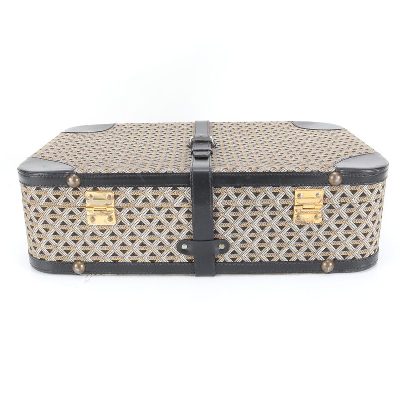 Goyard Herringbone Leather Trunk Soft Case Bag Suitcase Business Travel A4