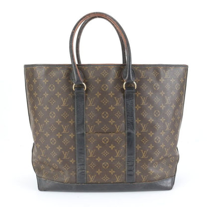 Louis Vuitton Monogram Sac Weekend GM M42420 Leather Tote Bag Shoulder Brown A4