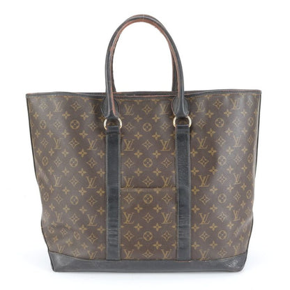 Louis Vuitton Monogram Sac Weekend GM M42420 Leather Tote Bag Shoulder Brown A4