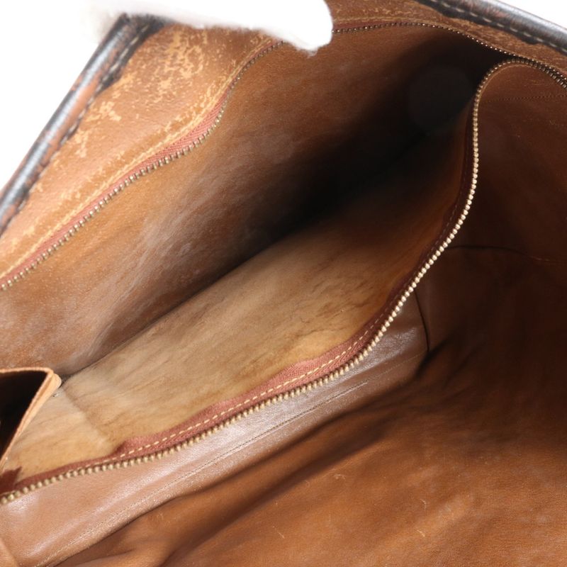 Louis Vuitton Monogram Sac Weekend GM M42420 Leather Tote Bag Shoulder Brown A4