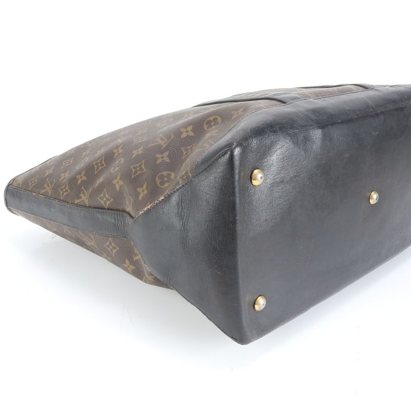 Louis Vuitton Monogram Sac Weekend GM M42420 Leather Tote Bag Shoulder Brown A4