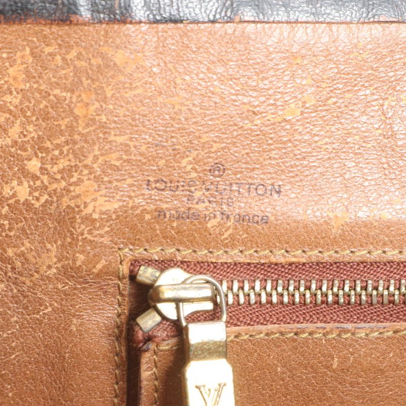 Louis Vuitton Monogram Sac Weekend GM M42420 Leather Tote Bag Shoulder Brown A4