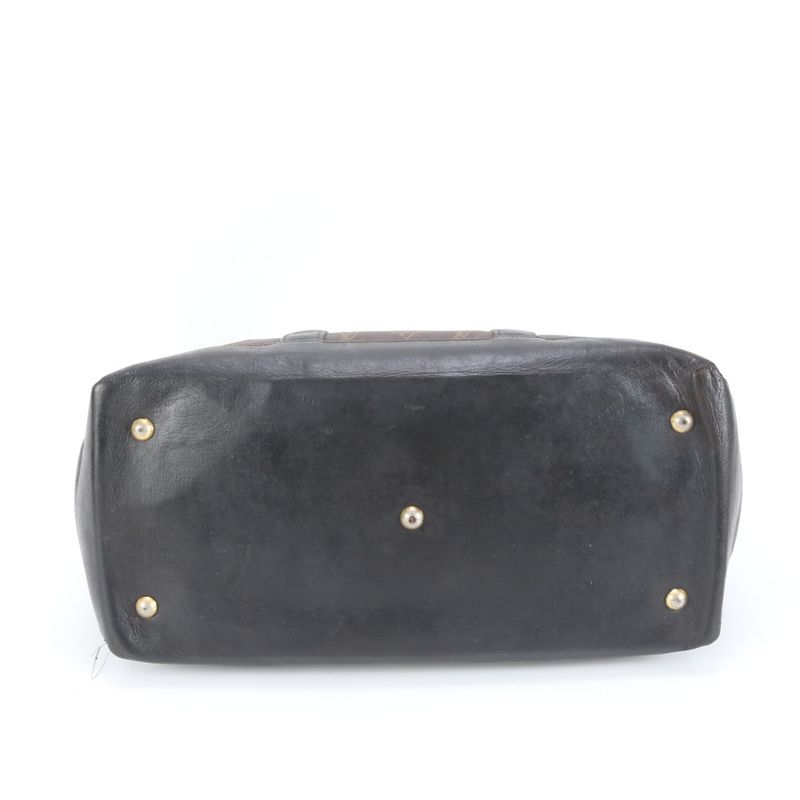 Louis Vuitton Monogram Sac Weekend GM M42420 Leather Tote Bag Shoulder Brown A4