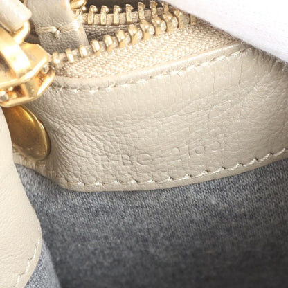 Celine Trio Small Leather Shoulder Bag Crossbody Beige Genuine Leather Women