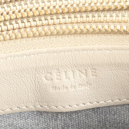 Celine Trio Small Leather Shoulder Bag Crossbody Beige Genuine Leather Women