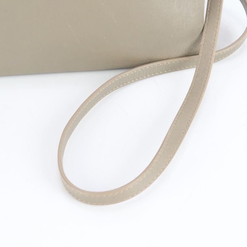 Celine Trio Small Leather Shoulder Bag Crossbody Beige Genuine Leather Women
