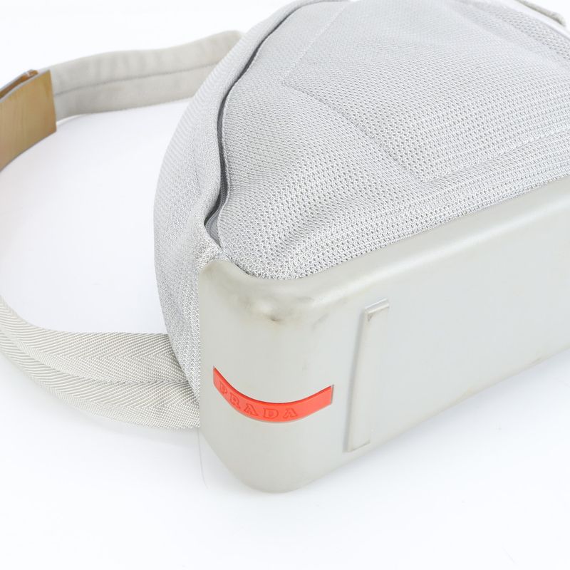Prada Sport Shoulder Bag Body Waist Pouch Shoulder Silver Men's RUE Db3-2