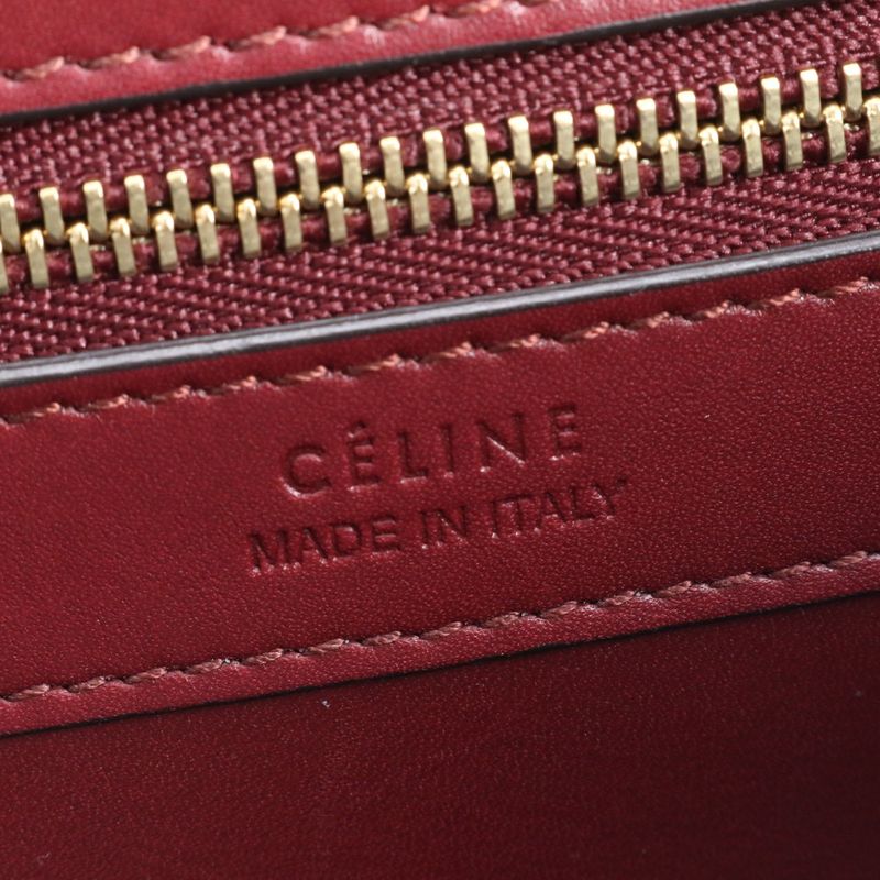 Celine Boxy Leather Tote Bag Shoulder Hand A4 Gold Hardware Women's RUE Db4-1