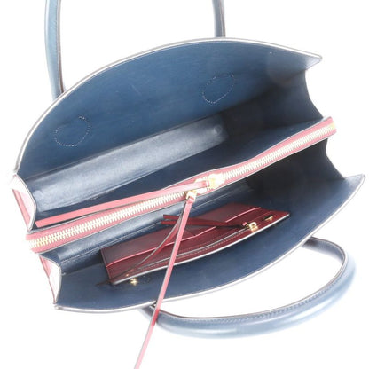 Celine Boxy Leather Tote Bag Shoulder Hand A4 Gold Hardware Women's RUE Db4-1