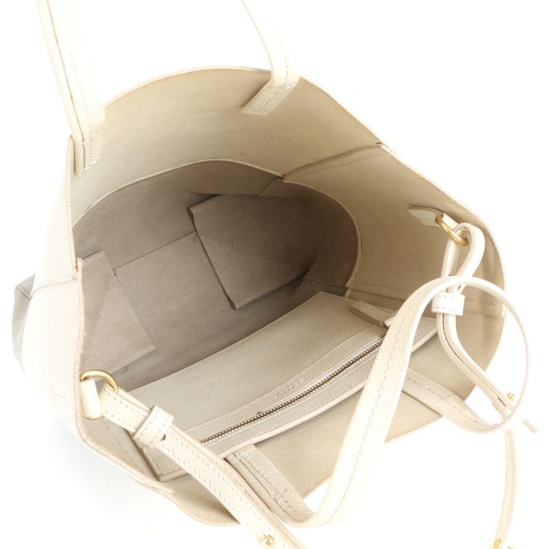 Celine Vertical Cabas Small Leather 2WAY Tote Bag Crossbody Shoulder Gray