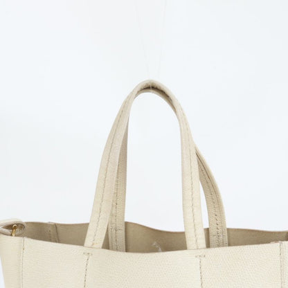 Celine Vertical Cabas Small Leather 2WAY Tote Bag Crossbody Shoulder Gray