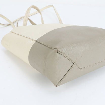 Celine Vertical Cabas Small Leather 2WAY Tote Bag Crossbody Shoulder Gray