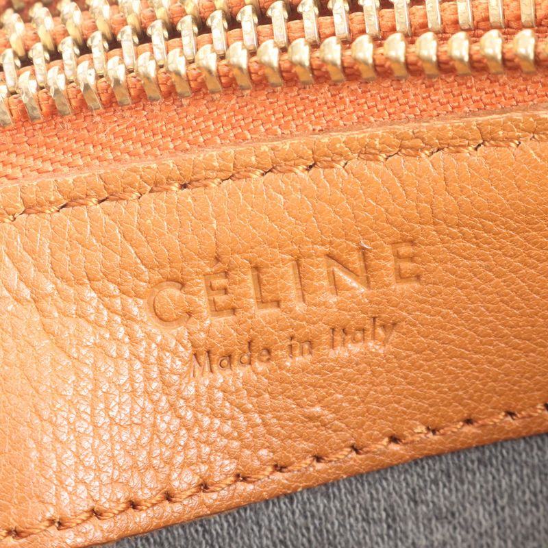 Celine Trio Small Leather Shoulder Bag Crossbody Brown Genuine Leather Women