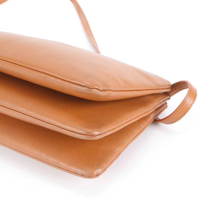 Celine Trio Small Leather Shoulder Bag Crossbody Brown Genuine Leather Women