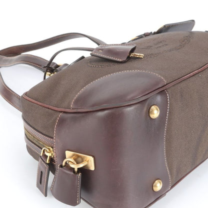 Prada Authenticity With Card Logo Jacquard Mini Boston Bl0262 Leather Tote Bag