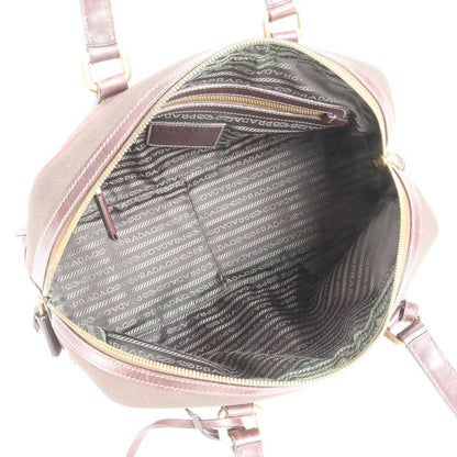 Prada Authenticity With Card Logo Jacquard Mini Boston Bl0262 Leather Tote Bag