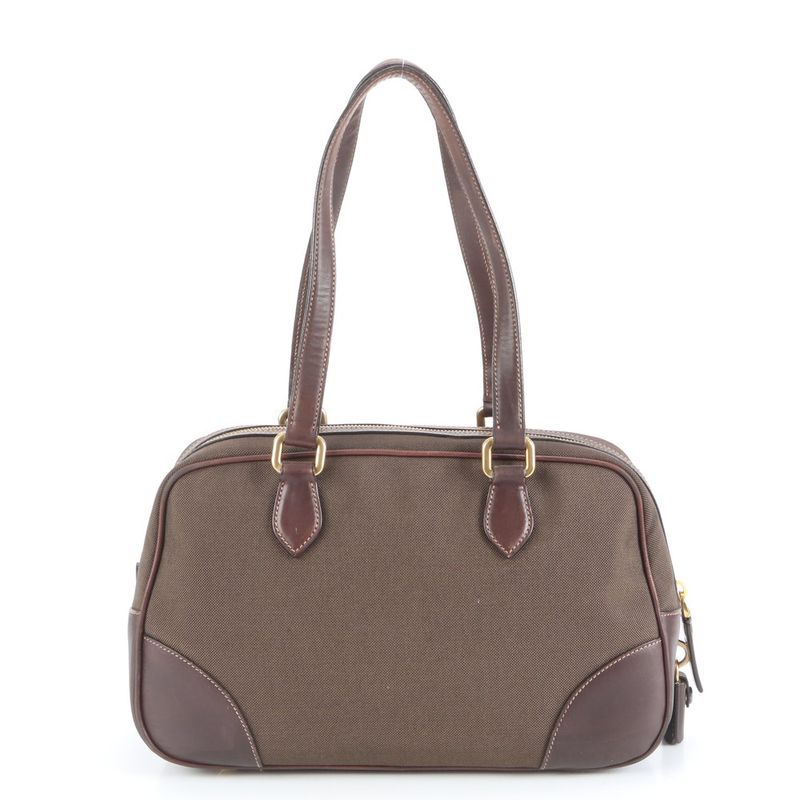 Prada Authenticity With Card Logo Jacquard Mini Boston Bl0262 Leather Tote Bag