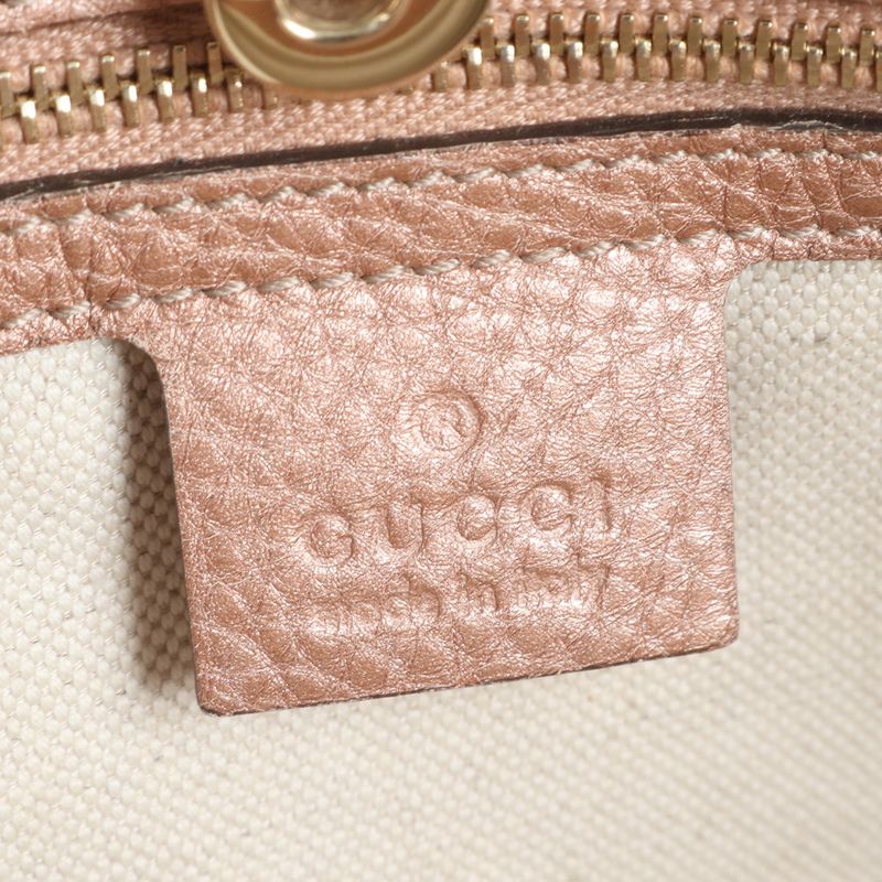 Gucci GG Canvas Bella Bamboo Ribbon Leather Tote Bag Shoulder Hand A4 Ladies