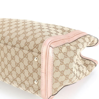 Gucci GG Canvas Bella Bamboo Ribbon Leather Tote Bag Shoulder Hand A4 Ladies