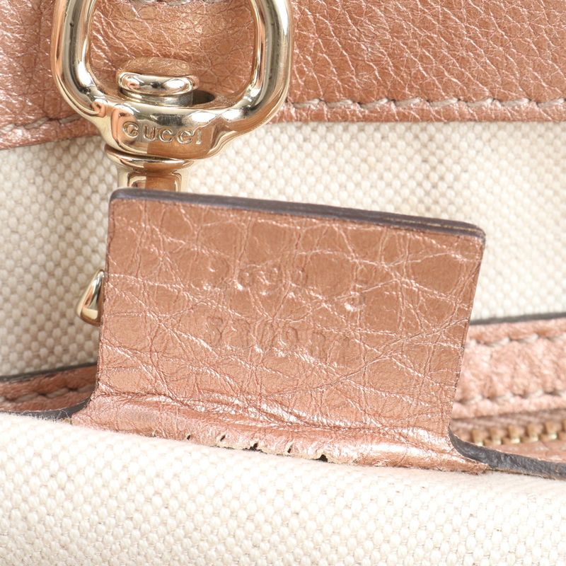 Gucci GG Canvas Bella Bamboo Ribbon Leather Tote Bag Shoulder Hand A4 Ladies